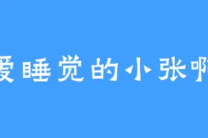 爱睡觉的小张啊