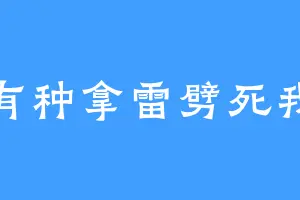 有种拿雷劈死我
