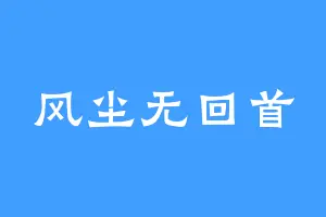 风尘无回首