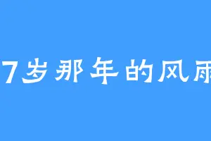 17岁那年的风雨