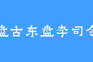 盘古东盘李司令