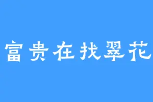 富贵在找翠花