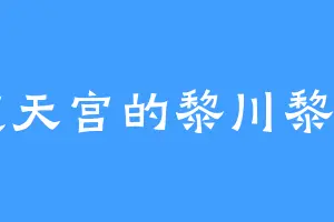 道天宫的黎川黎川