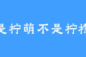 是柠萌不是柠檬