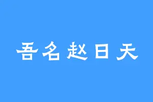 吾名赵日天