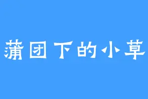 蒲团下的小草