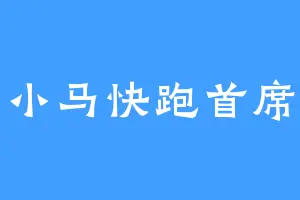 小马快跑首席