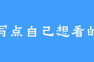 写点自己想看的