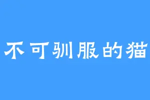 不可驯服的猫
