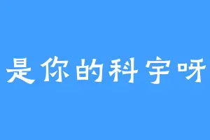 是你的科宇呀