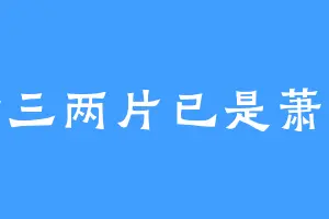 落叶三两片已是萧萧夜