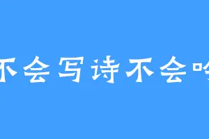 不会写诗不会吟