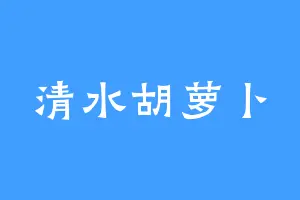 清水胡萝卜