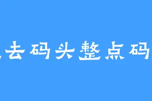 想去码头整点码头