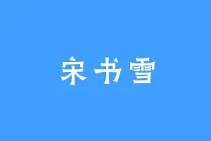 宋书雪