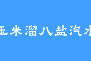 玉米溜八盐汽水