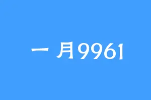 一月9961