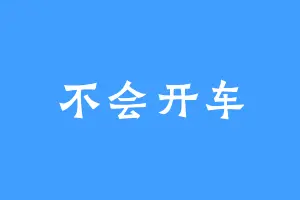 不会开车