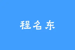程名东
