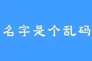 名字是个乱码